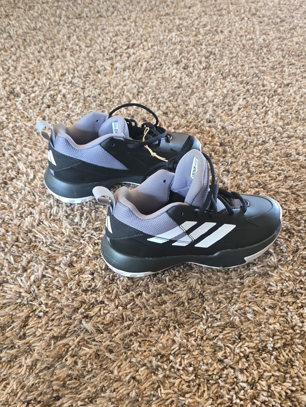 adidas Black and Gray Low-Top Athletic Sneakers with White Stripes